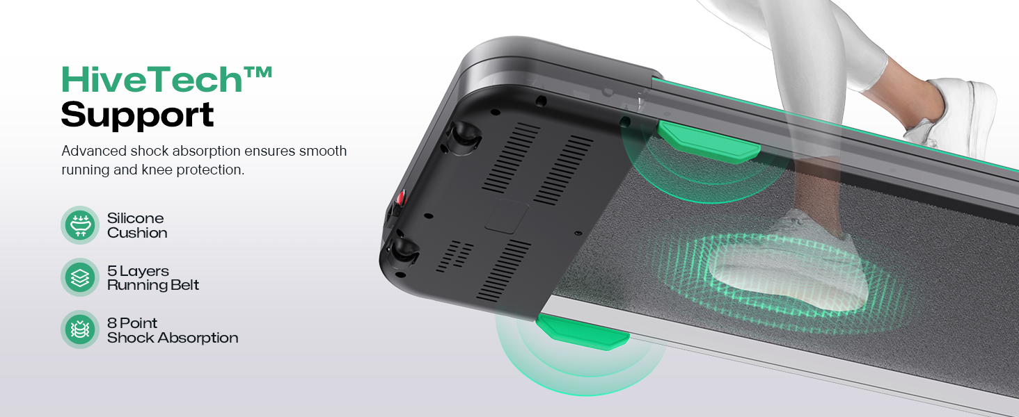 UREVO Smart Walking Pad: компактний біговий килимок під стіл з амортизацією, керування через додаток та пультом, 38x102 см