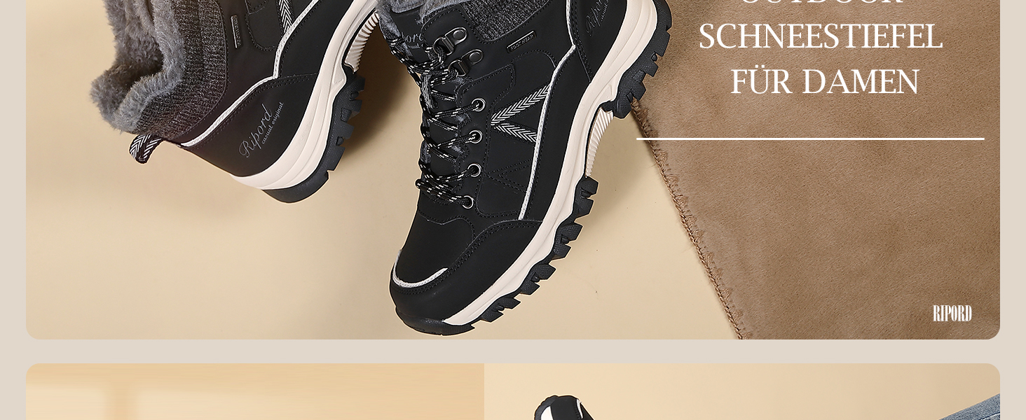 Жіночі зимові черевики, зимові чоботи, черевики для трекінгу, черевики для снігу, світло-бежевий, 36-41, EU 39