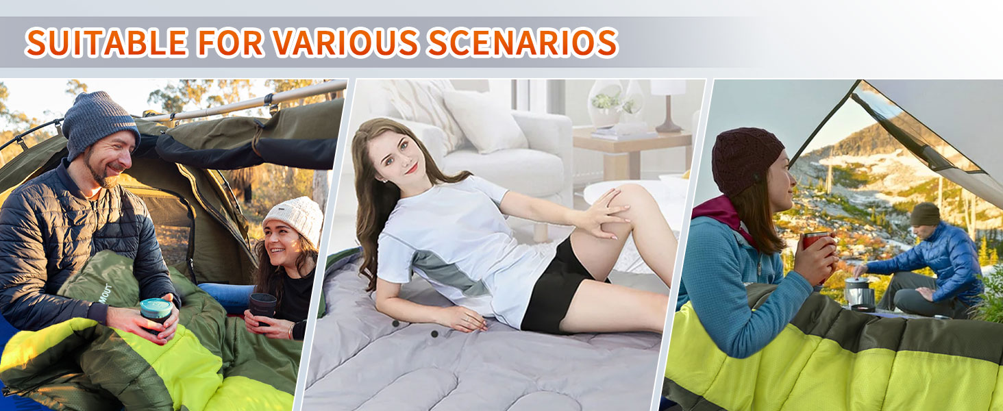 Сплячий мішок Outdoor для дорослих, машинного прання, зимовий, водонепроникний, 3-4 сезони, з компресійним мішком, для кемпінгу, піших прогулянок, подорожей, 0°C-Комфорт, Чорний (10°C-Комфорт Оливковий, 220x85CM-L)