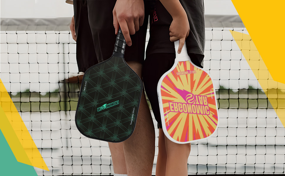 Набір для піклболу Ergonomicstar: фібергласові ракетки, 4 м'ячі, сумка, захист, легкі ракетки для початківців, для гри в приміщенні та на вулиці, чорний