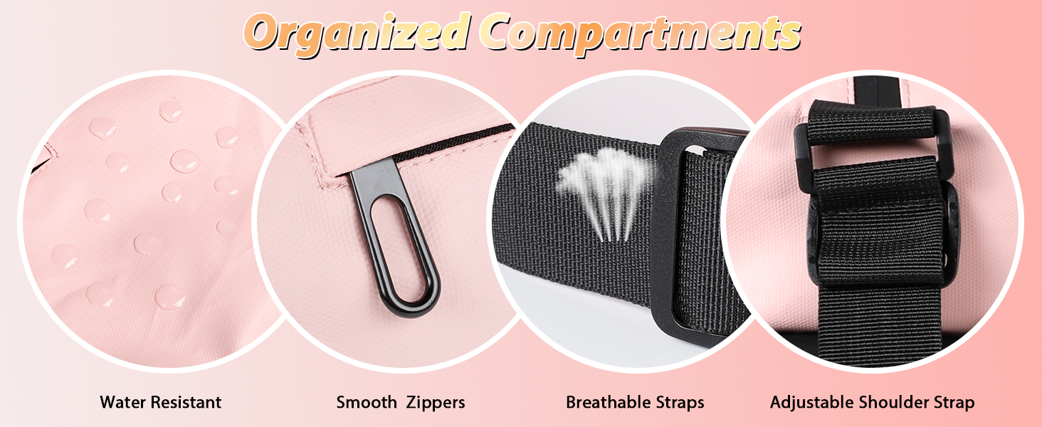 Спортивна сумка Romon для подорожей та тренувань з відділенням для взуття та мокрих речей (39 x 23 x 22 см, Рожева)