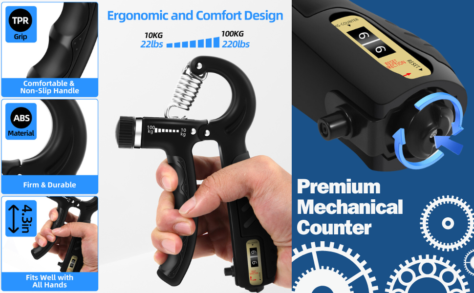 Набір для тренування кисті рук 2 шт. з регулюванням ваги 10-100 кг - для розвитку сили, реабілітації та м'язів рук