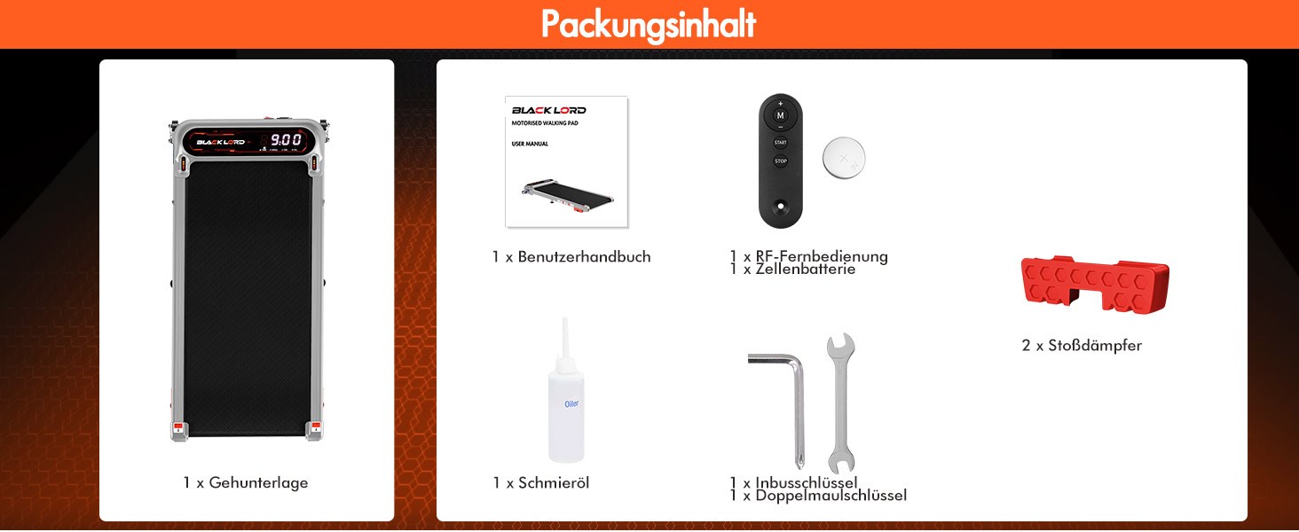 Біговий тренажер BLACK LORD X7 - Walking Pad з тихим мотором 3.0PS, до 130кг, Bluetooth, 3 рівня нахилу, антиковзаюча поверхня (Срібний)