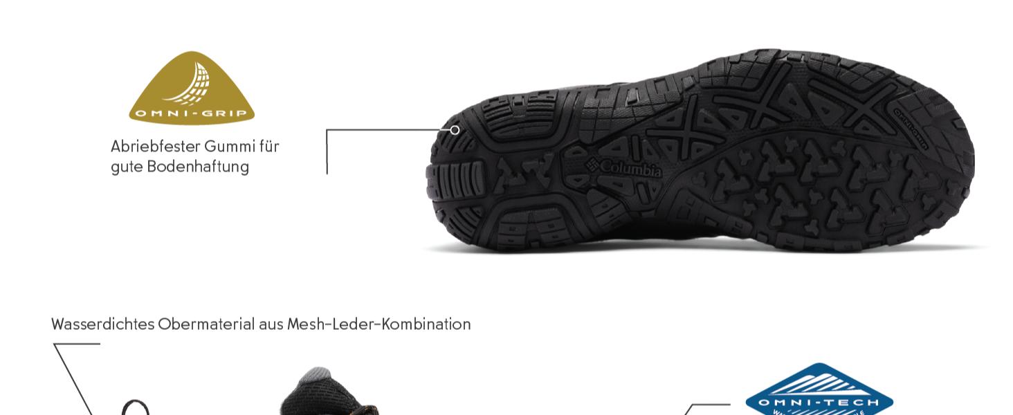 Чоловічі водонепроникні трекінгові черевики Columbia Woodburn II WP, чорний/карамель, 44 EU