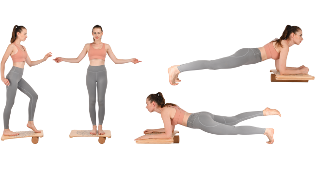 Балансборд набір Woodboard Starter з клену та корку для тренування координації і балансу