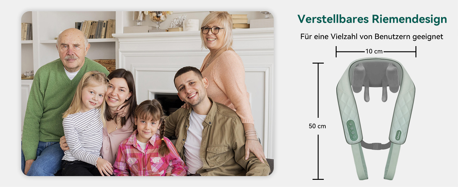 Масажер для шиї Snailax 4D з підігрівом та Shiatsu, електричний масажер для шиї, плечей та спини, зелений