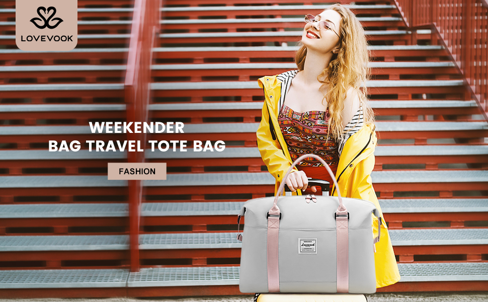 Спортивна сумка LOVEVOOK для жінок: водонепроникна дорожня сумка-мішок, 30L, сіра + рожевий ремінець