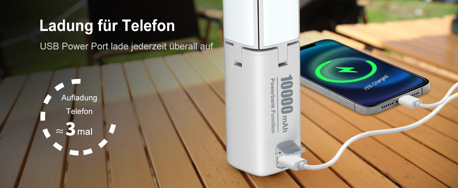 KLARUS CL2 Багатофункціональний кемпінговий ліхтар, 10000 mAh, 750 люмен, 8 режимів, IPX5, для кемпінгу, риболовлі, туризму