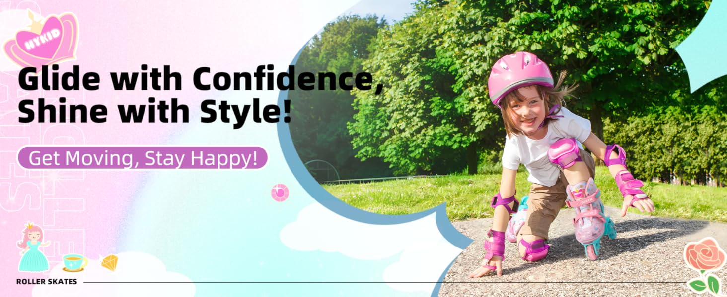 Дитячі ролики для дівчаток, 4 розміри, регульовані, безпечні, дихаюче покриття, легкі