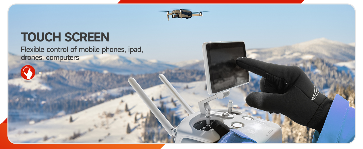 Рукавички PUIOU для чоловіків та жінок, теплі зимові рукавички для велосипеда, спортивні рукавички з сенсорним екраном, чорні (L)