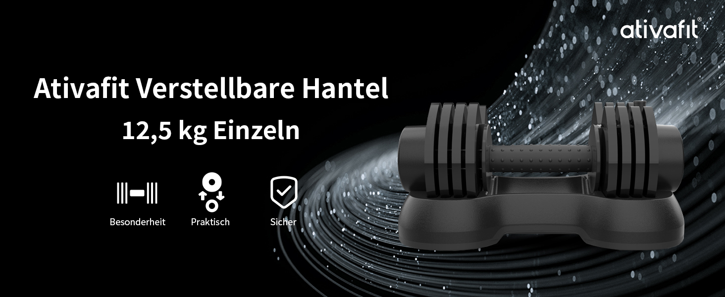 Регульовані гантелі ATIVAFIT з антиковзким покриттям та підставкою – для дому, фітнесу та тренувань (1/2 шт)