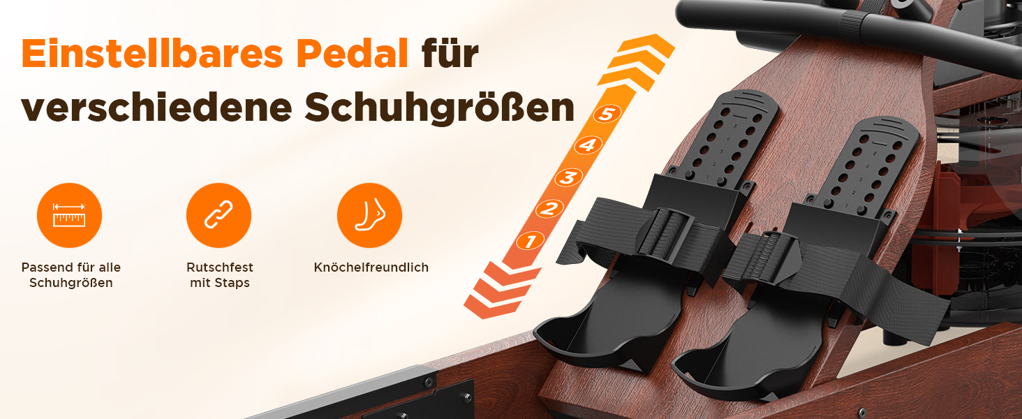 Гребний тренажер YOSUDA 2025 Neu Wasser - складаний, з Bluetooth, дисплеєм та регульованим тримачем для телефону. Максимальна висота користувача 190 см, вага 182 кг. Ідеально для домашніх тренувань.