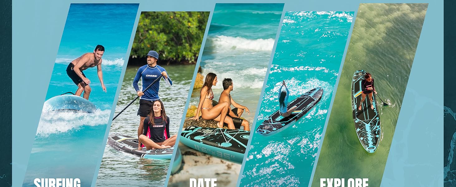 Надувне SUP-борд (305 x 91 см) з аксесуарами та рюкзаком (блакитний/з сидінням)