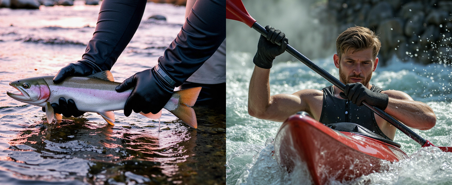 PAWHITS Неопренові рукавички 3 мм для плавання, дайвінгу, каякінгу та серфінгу - чоловічі та жіночі, з антиковзким покриттям (з регульованими ремінцями, розмір L)