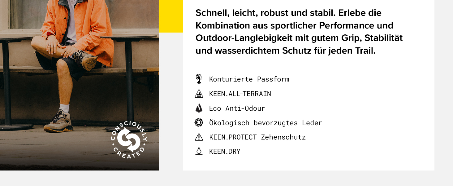 Чоловічі трекінгові черевики KEEN Hightrail Mid Waterproof, 43 EU, Brindle Oak Buff