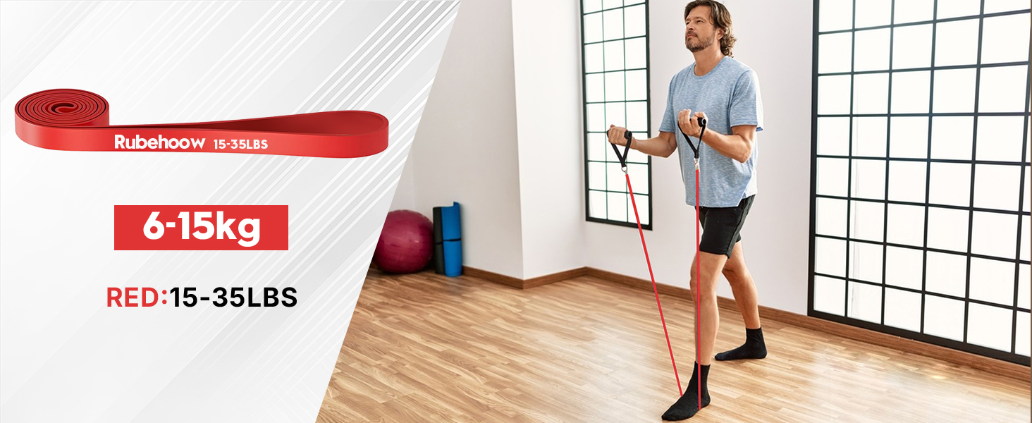 Набір еластичних стрічок RUBEHOOW для фітнесу та йоги (15-120 lbs)