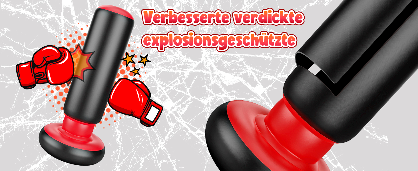 Інтерактивний боксерський мішок для дітей з музикою та світлом, стоячий, надувний, з рукавичками, для хлопчиків 6-12 років, червоний, L