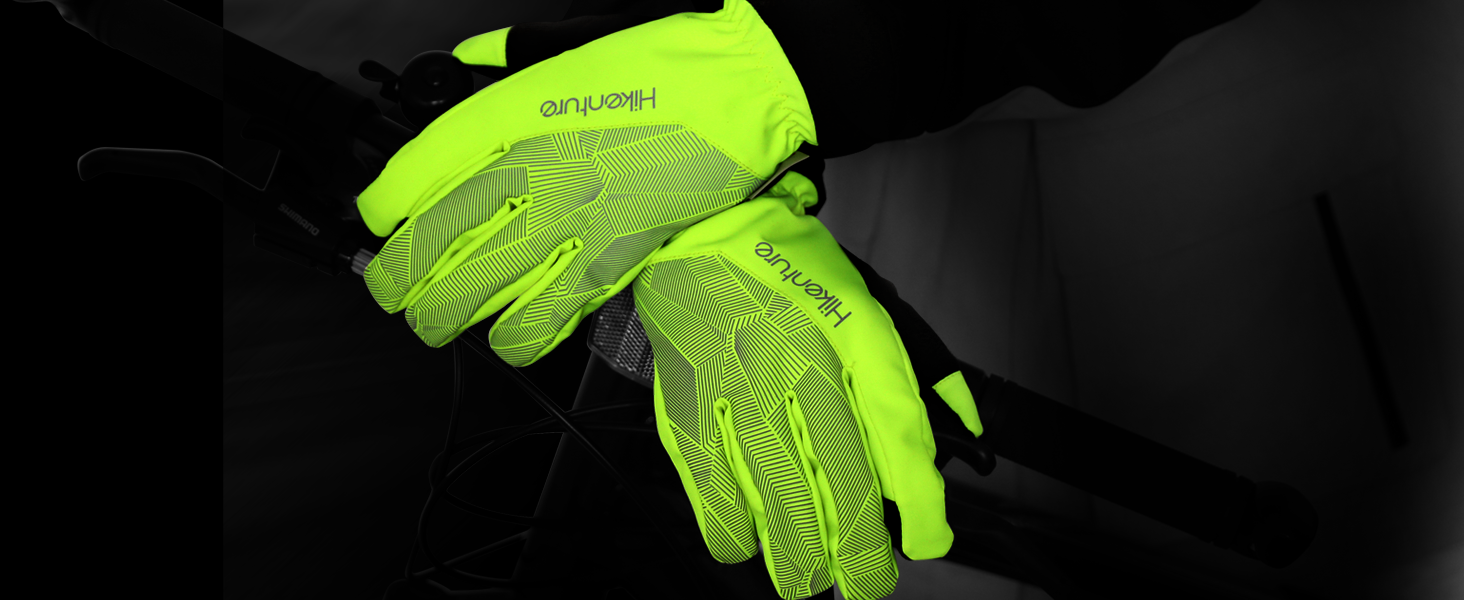 Зимові рукавички HIKENTURE: водонепроникні, для велосипеда та катання на лижах, тепла терморукавичка для чоловіків та жінок, з гелевою підкладкою, жовто-зелені, для бігу та активного відпочинку