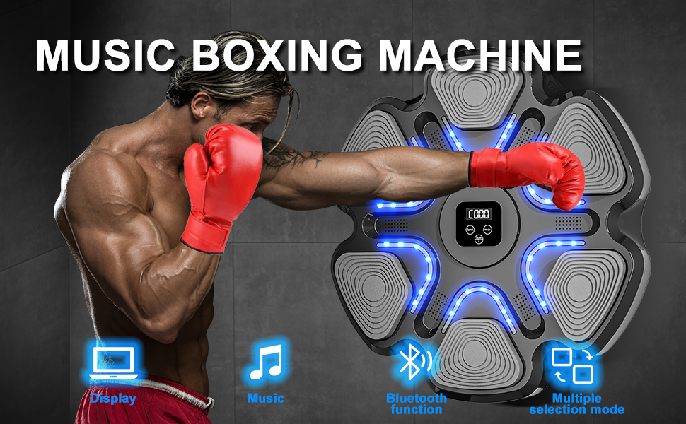 Музична Bluetooth бокс-машина для дому, настінний тренажер для боксу, електронне обладнання для ударів, розумна система тренувань, зняття стресу, професійна