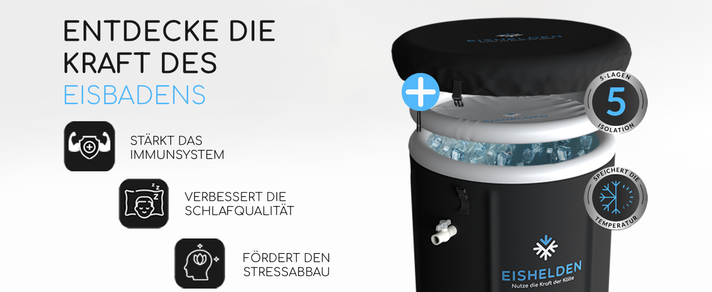 Електричне крио-ванна для спорту та початківців, 80 см, повний комплект - криотерапія вдома. Чорна емальована ванна з 5 шарами ізоляції