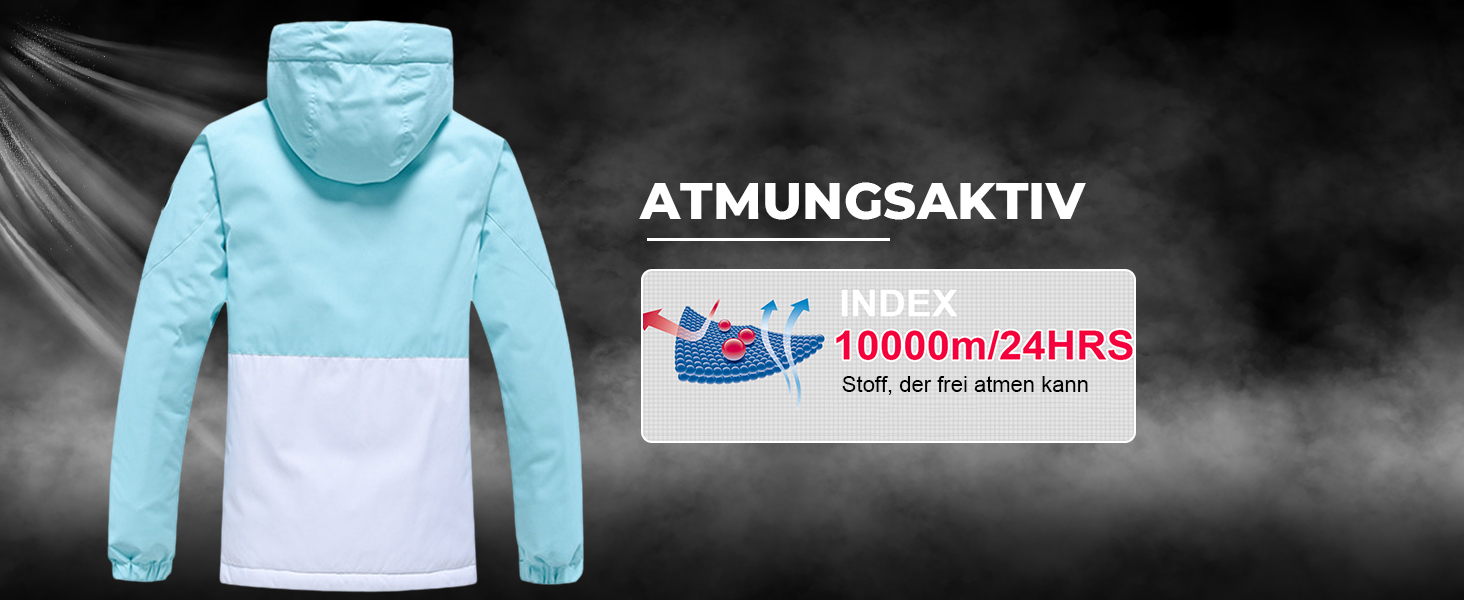 Жіночий комплект гірськолижний (куртка та штани) ALSOGO, чорний, 2XL, водонепроникність 10.000 мм, тепла зимова куртка з капюшоном, для катання на лижах та сноуборді