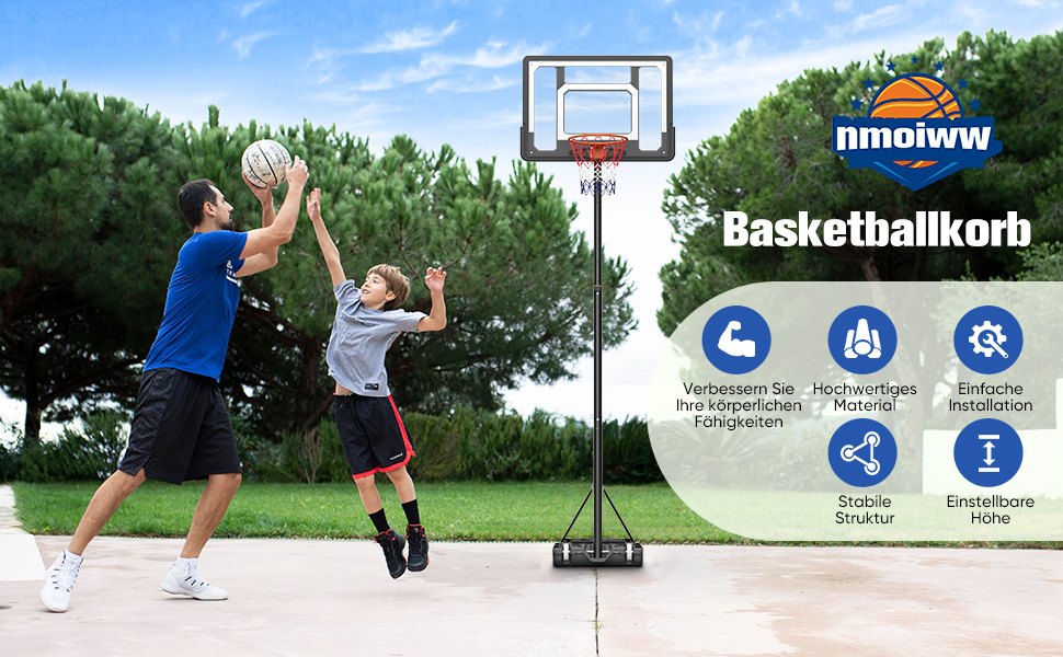 Баскетбольний кошик вуличний регульований 128-305 см на колесах для дітей, підлітків та дорослих