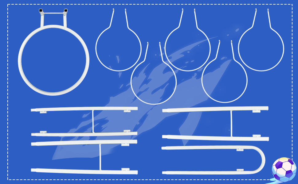 Підставка для м'ячів XIAQICA: тримач для 5 м'ячів, знімна конструкція, стабільна та міцна. Підходить для баскетболу та футболу (білий)