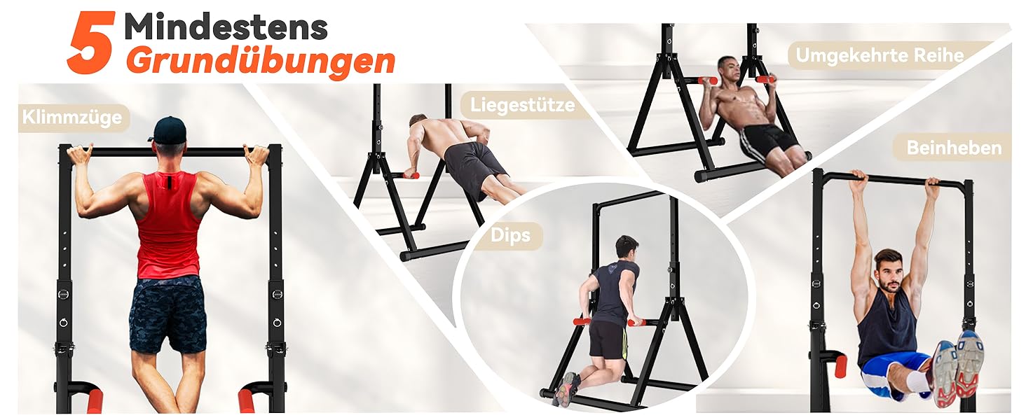 Спортивний турнік Klimmzugstange Freistehend Power Tower Dip Station, регульований, чорний