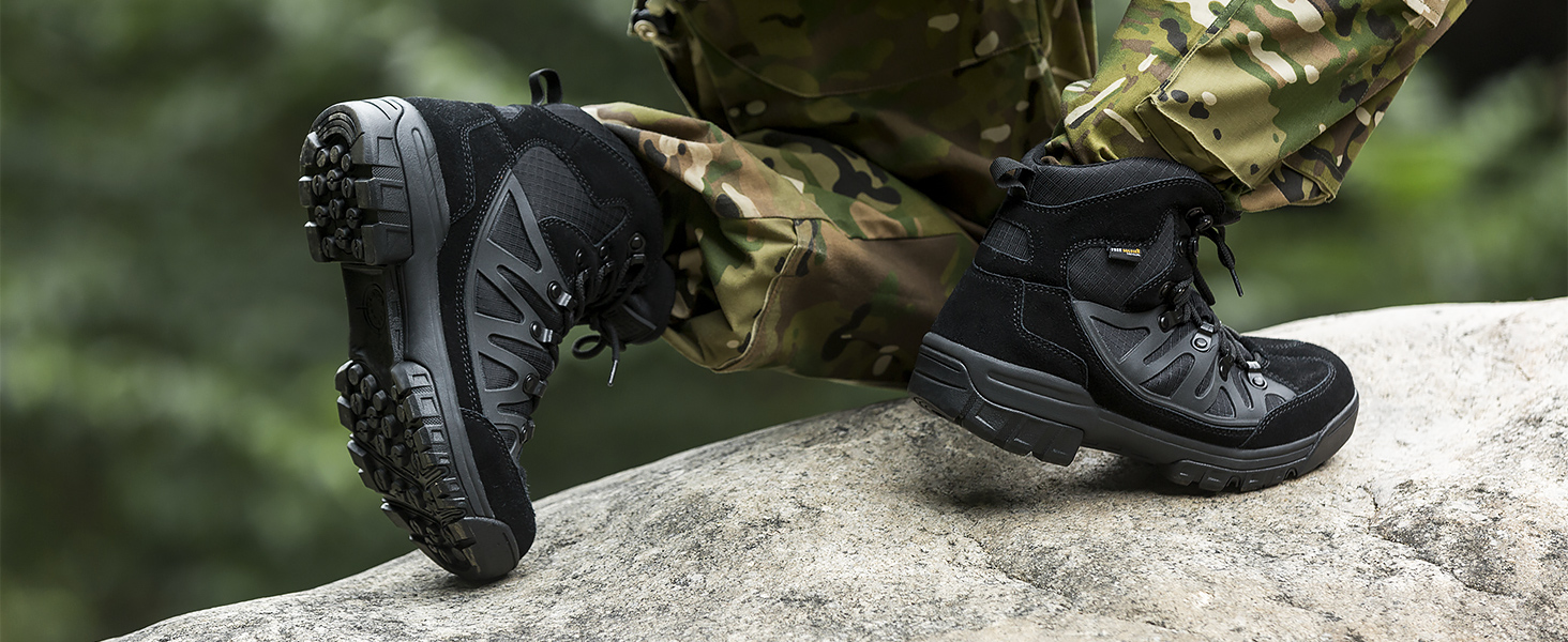 Черевики тактичні чоловічі FREE SOLDIER, чорне шкіряне взуття, 39 EU