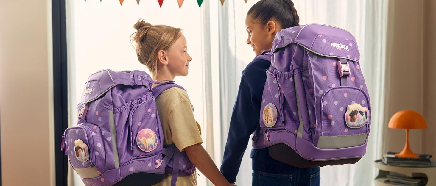 Ергономічний шкільний рюкзак ergobag Schulranzen-Set — комплект із 6 предметів для 1 класу початкової школи, рожевий, унісекс