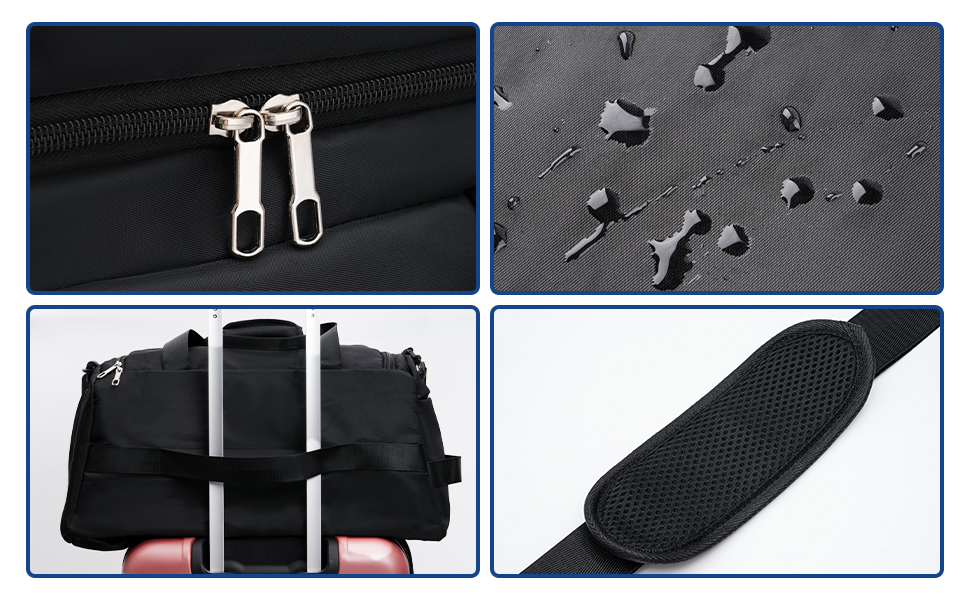 Спортивна сумка-рюкзак для чоловіків та жінок - містка дорожня/тренувальна сумка з відділенням для взуття та мокрих речей, 50 x 28 x 25 см, чорна