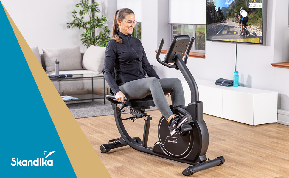 Ергометр велотренажер Skandika Liege P14/P8-H Comfort з Bluetooth та сенсорним екраном до 150 кг