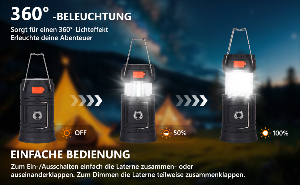 Складаний LED ліхтар для кемпінгу HOTUT з сонячною панеллю, 3200 мАг, водонепроникна лампа з ручним динамо-генератором та USB-зарядкою, аварійне світло для походів, риболовлі та SOS