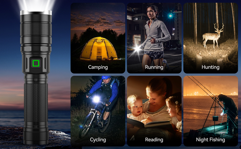 Ліхтар налобний LED Gearlite 10000 Lumen, 3 режими, водонепроникний IP65, Zoom, для кемпінгу, туризму, надзвичайних ситуацій