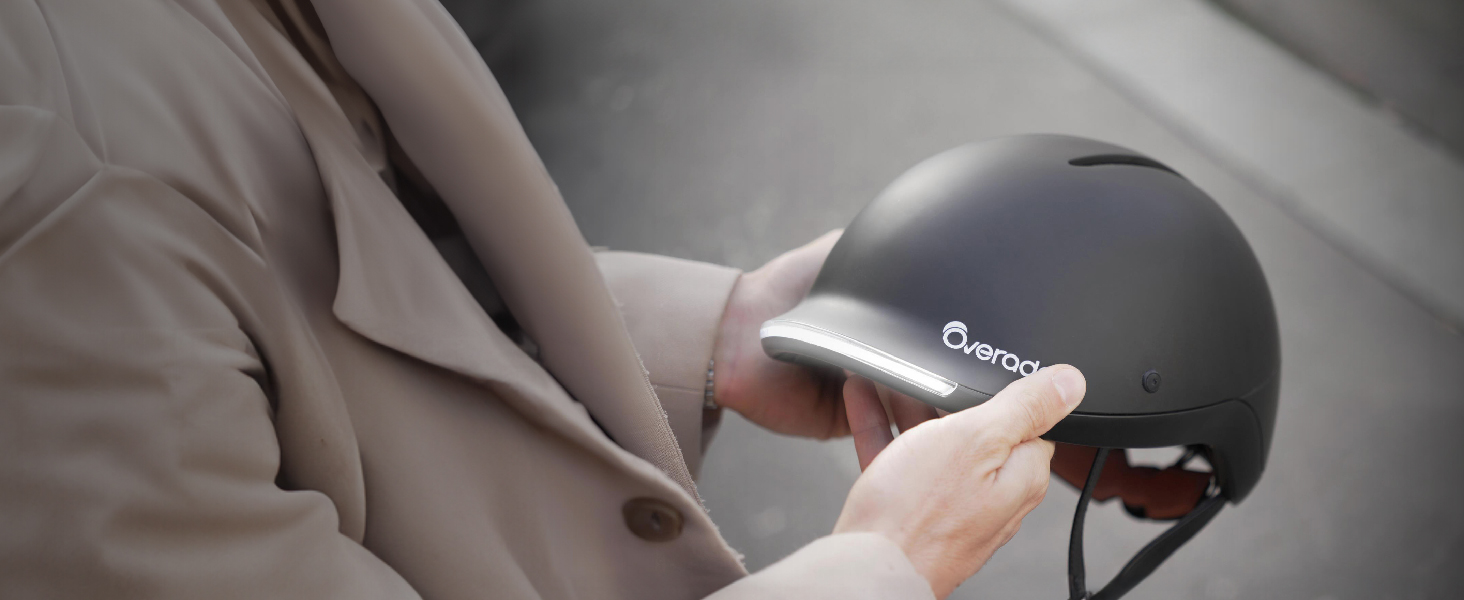 Life Helm від Overade: шолом для велосипеда та скутера з LED-підсвічуванням та пультом дистанційного керування, універсальний розмір, колір Slate Black