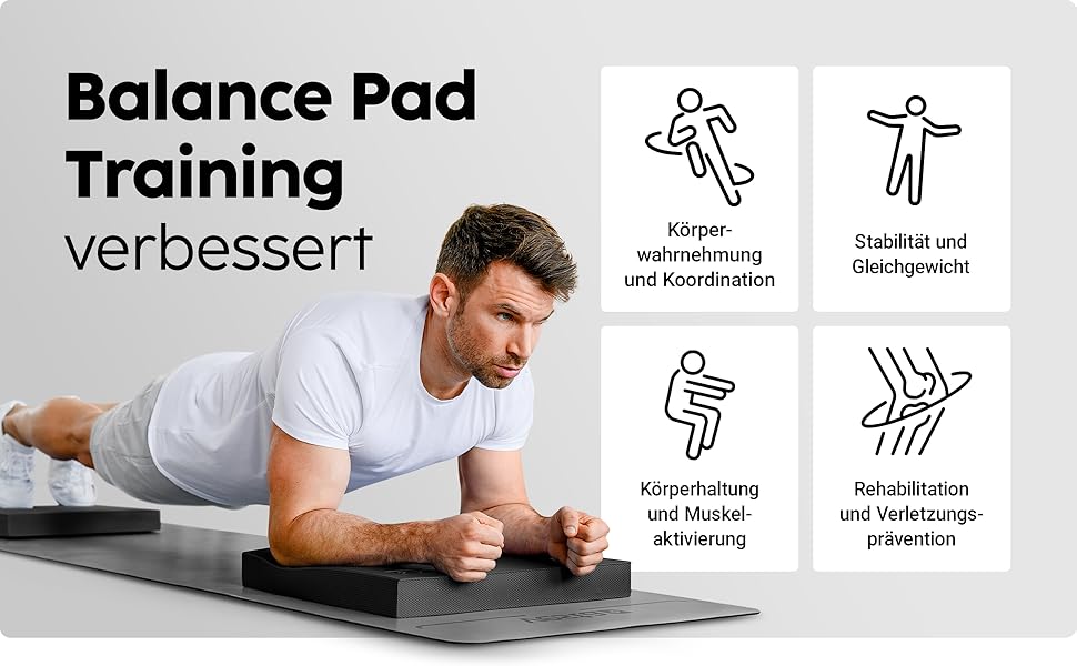 Килимок для балансу Vesta+ Balance Pad XXL з додатком, чорний - для фізіотерапії та фітнесу