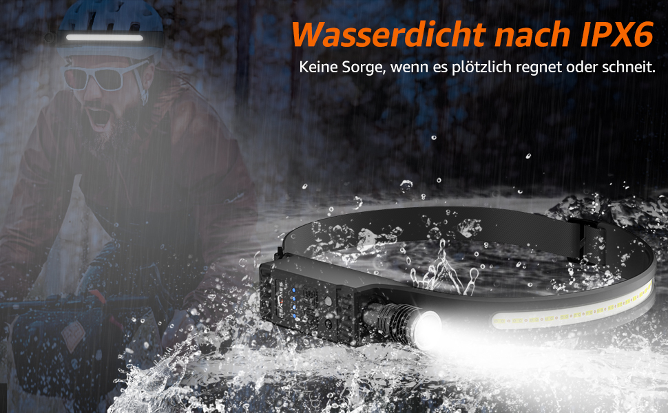LED налобний ліхтар з акумулятором, надяскравий, широкий кут 230°, регульований фокус, 30 годин роботи, 7 режимів з датчиком руху, водонепроникний, легкий, для бігу, кемпінгу, риболовлі, 1 шт.