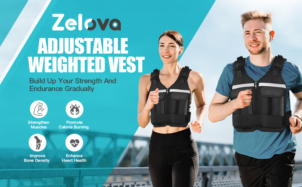 Регульована вагова жилетка для жінок та чоловіків, 0,6 - 8,7 кг, 9 вантажних пакетів, для фітнесу, силових тренувань, бігу та ходьби