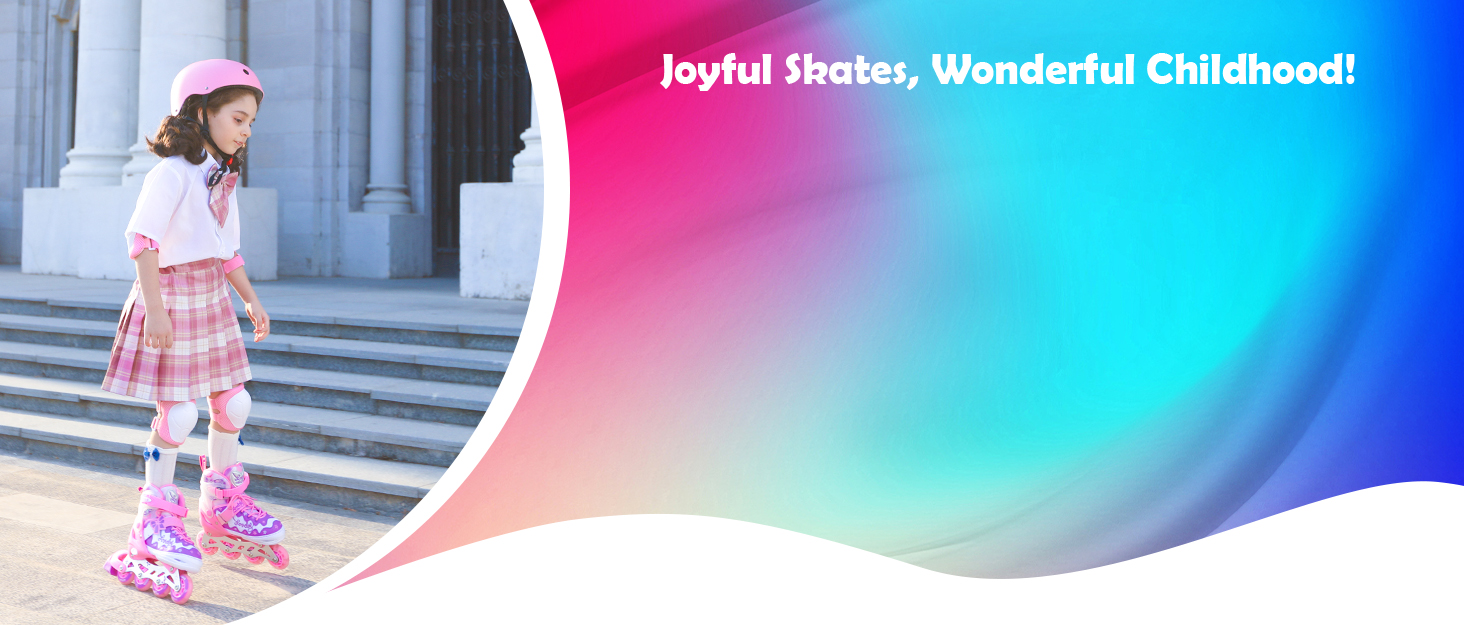 Дитячі ролики Inliner Kinder з регулюванням розміру 26-29, 29-34, 30-35. Ролики для дівчаток з колесами 82A PU, дизайн