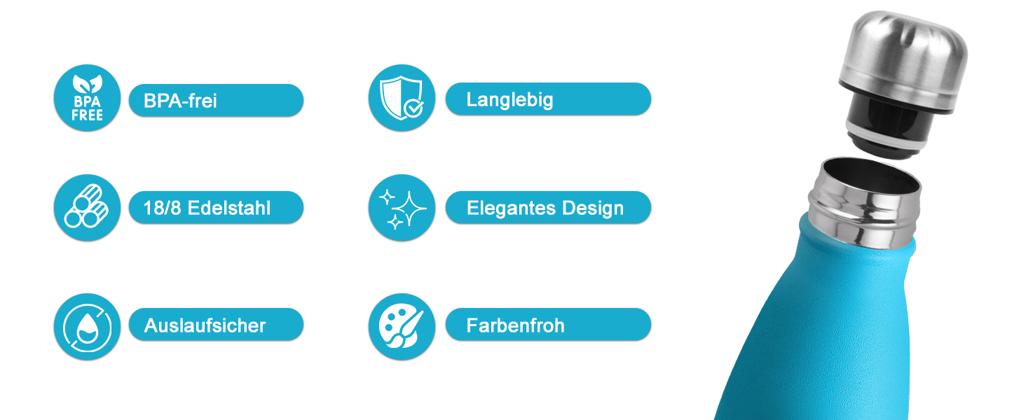 Термос-пляшка 750 мл, термокана з подвійними стінками, підходить для газованої води, без BPA, витокозахисна, ізольована пляшка з нержавіючої сталі для університету, роботи, подорожей, спорту, активного відпочинку, хлопчиків та дівчаток, 750 мл, темно-зелений