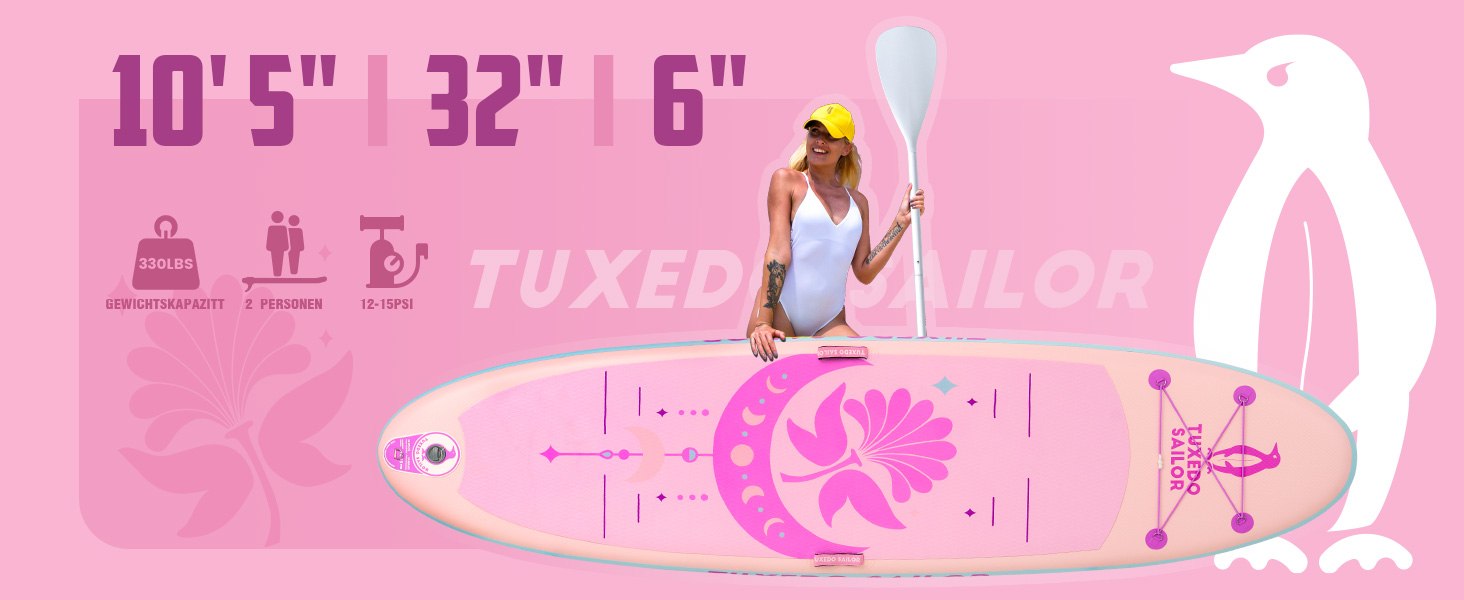 SUP дошка Tuxedo Sailor 10'6 для йоги, серфінгу та подорожей з аксесуарами