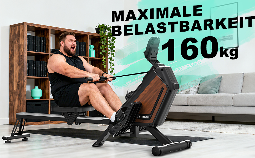 Магнітний тренажер для дому з регулюванням опору (16 рівнів), тихий (<30dB), складаний (0,28м²), синхронізація з Kinomap APP, максимальне навантаження 160 кг - ідеальний для кардіотренувань та загальної фізичної підготовки, з імітацією текстури дерева