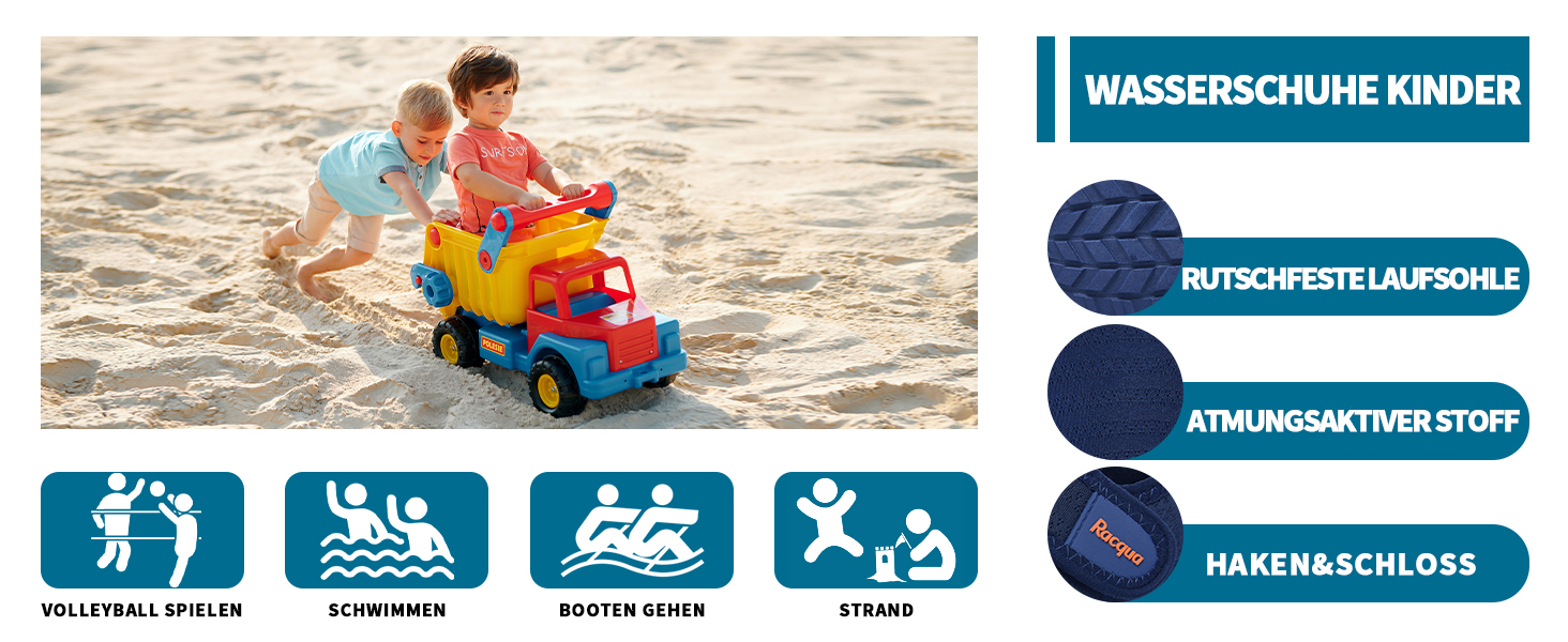 Дитячі водяні черевики Raqua - Badeschuhe Kinder Aquaschuhe Kinder (35 EU, Hdk1601 Black)