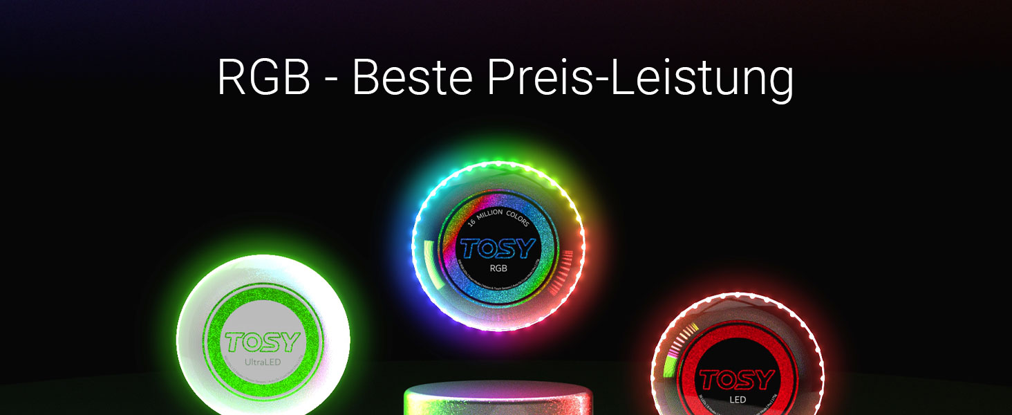 Летючий диск TOSY з RGB-підсвічуванням 108 LED (зелений) - для дітей та дорослих, водонепроникний, перезаряджуваний, для активного відпочинку