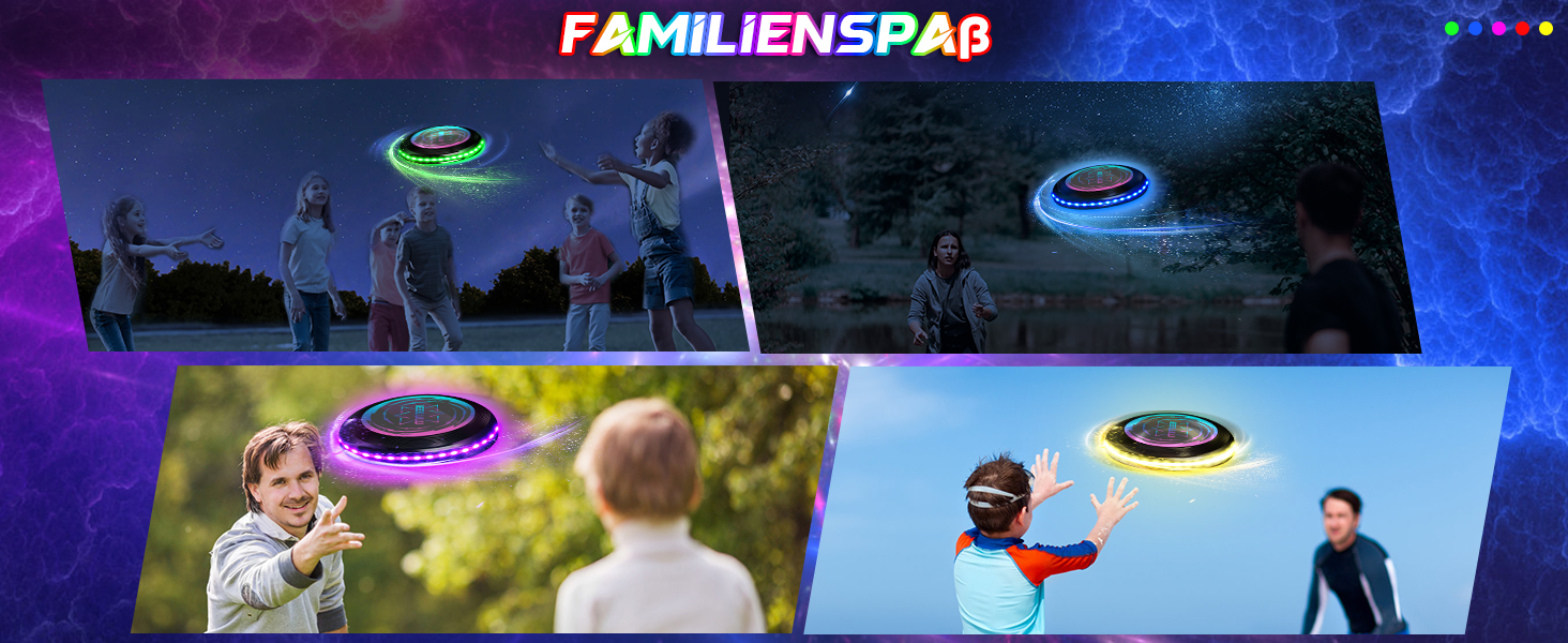 Світлодіодний фрізбі IEEILULU: LED-диск для активного відпочинку (червоний) - для дітей та дорослих, для пляжу, газону, вулиці