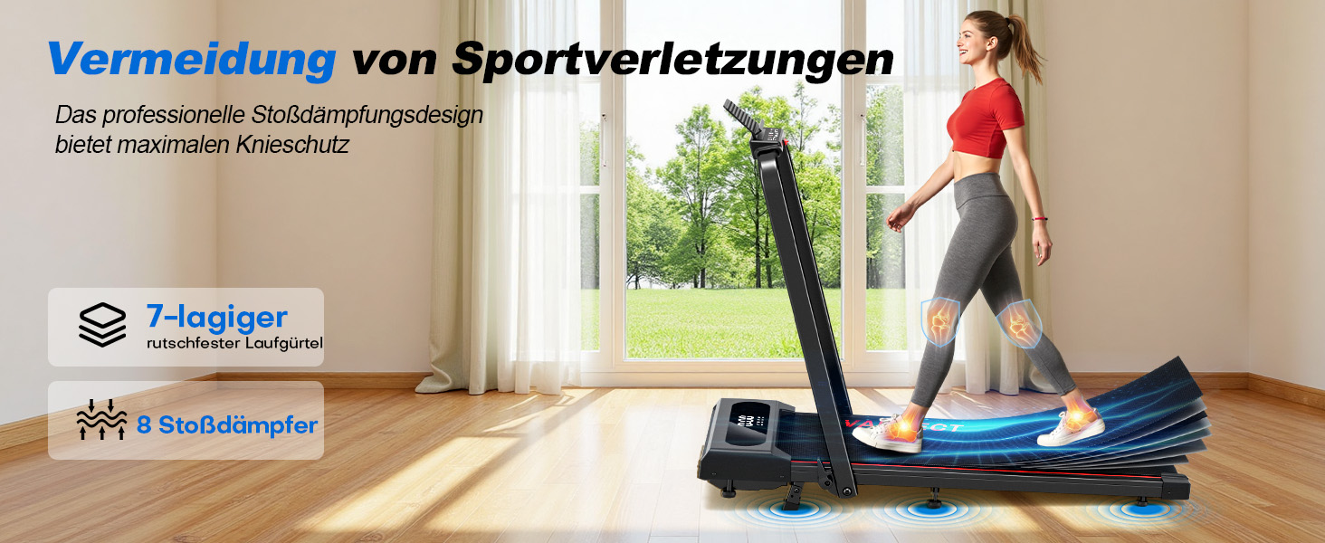Vannect Walking Pad: Бігова доріжка для дому, 1-12 км/год, регулювання нахилу 9%, тихе, з LCD-дисплеєм, дистанційне керування + додаток, до 150 кг
