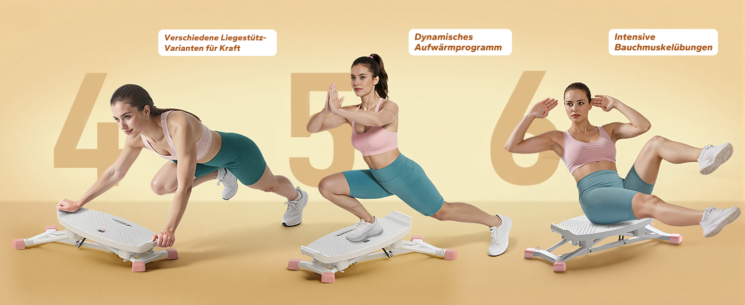 Баланс-борд MERACH для дорослих з дисплеєм, тренажер рівноваги з 2 еластичними стрічками, до 136 кг, для бокової мобільності, реабілітації та координації, для дому, білий