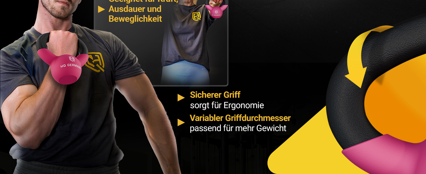 Гантель з неопрену HQ Germany® Vollguss 2-32кг | Комплекти для початківців | Точність ваги ±2,0%
