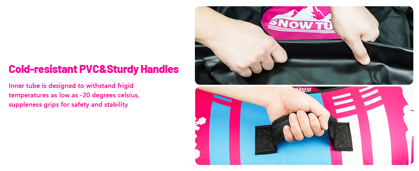 Надувний сніговий санки ZMLM, 120 см, для дорослих та дітей, міцний, з канвасовим покриттям, зимовий спорт, сімейний відпочинок (рожевий)