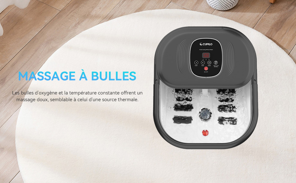 Електричне фут-масажер з підігрівом та функцією бульбашок, з червоним світлом, пемзою та роликами Shiatsu, для педикюру та розслаблення, подарунковий набір